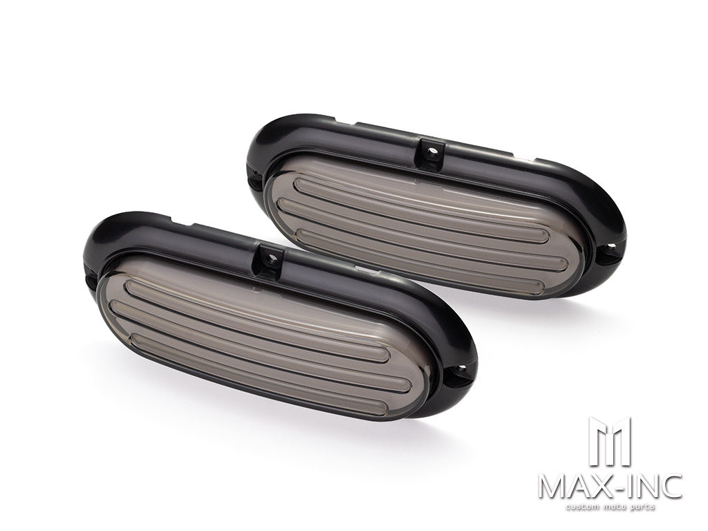 Smoked Super Even Brightness Oval LED Integrated Sequential Turn Signals / Tail / Stop / Warning