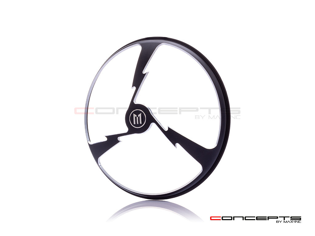 5.75" Tri-Bolt Design Black / Contrast CNC Aluminum Headlight Guard Cover