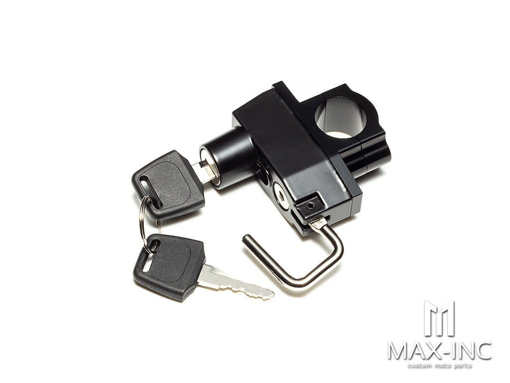 Black Universal Alloy Bar Mount Helmet Lock - 22mm