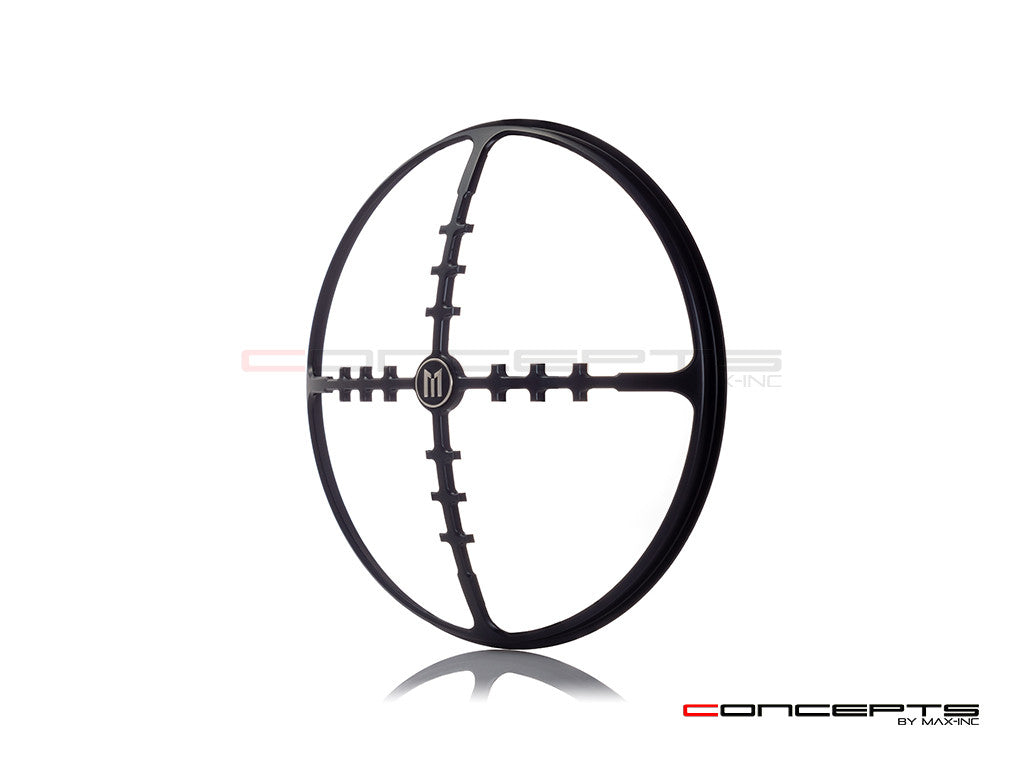 7" Cross Hairs Grille Design Black CNC Aluminum Headlight Guard Cover
