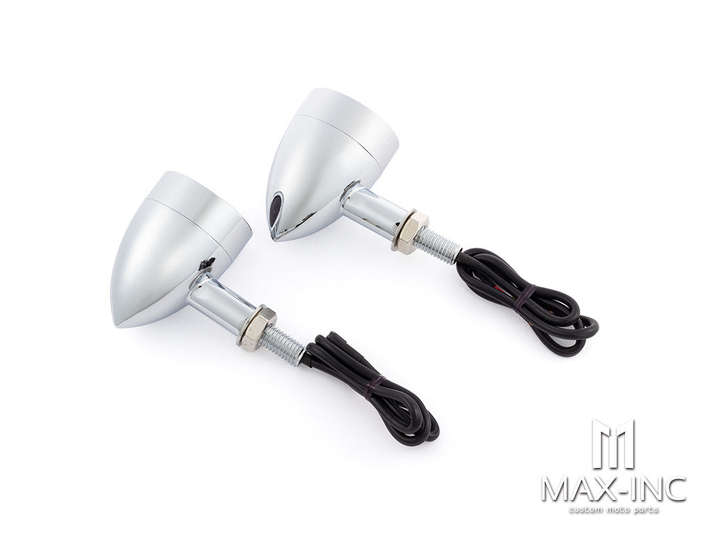 Chrome Dual Color LED Integrated Turn Signals w/ Smoked Lens (Turn / Tail)
