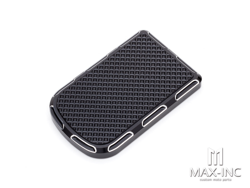 Black Cut Brake Pedal Pad Cover CNC Large Foot Pegs Pads For Harley Touring Road King Electra Street Glide Softail Fat Boy Dyna FLD Trike