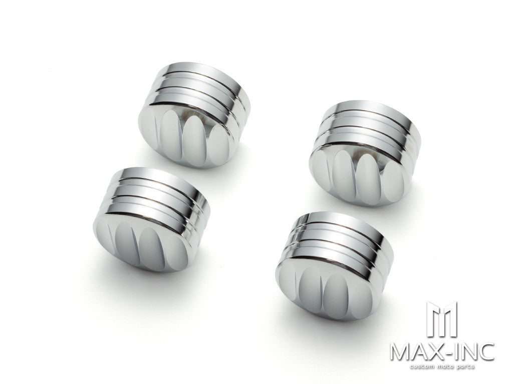 Motorcycle Front Axle Nut Covers Caps Aluminum Chrome For Harley Sportster Touring Softail Dyna VRSC