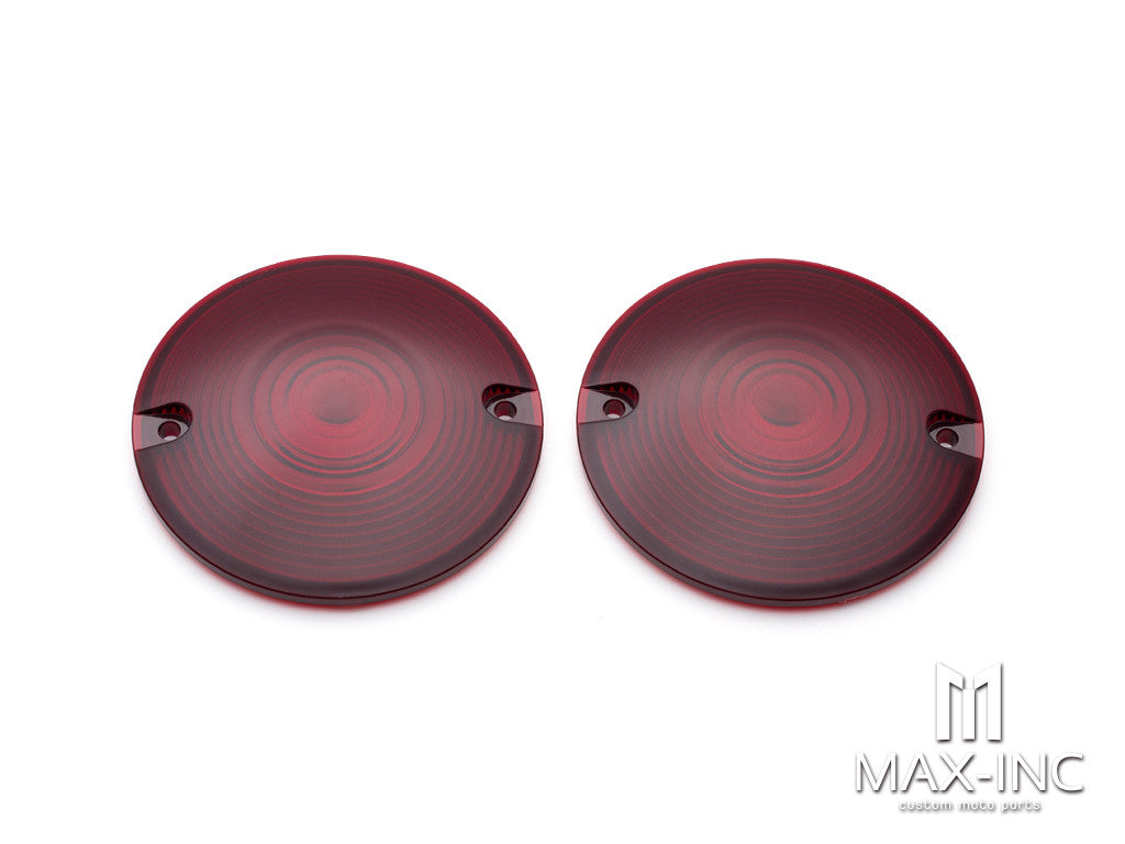 CHROME RED Motorcycle Turn Signal Light Bezels Indicator Lens Trim Ring Visor Cover For Harley Sportster XL Softail Dyna Touring FLHR FL