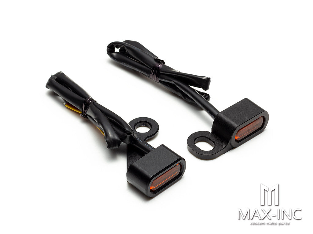 Black housing Motorcycle Amber LED Mini Turn Signal Indicator Running Light Lamp For Harley Touring Electra Glide 09-17 Softail Slim FLS 15-20