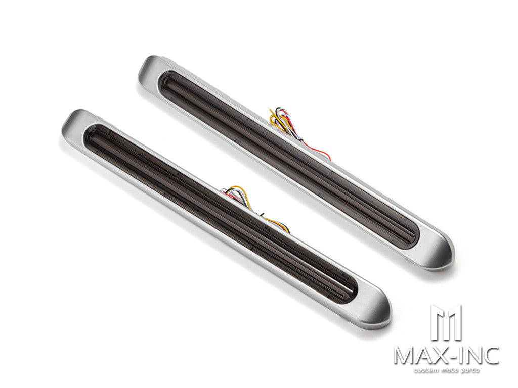 Smoked Waterproof Integrated Sequential Turn Signals / Tail / Stop w/ Silver Cover