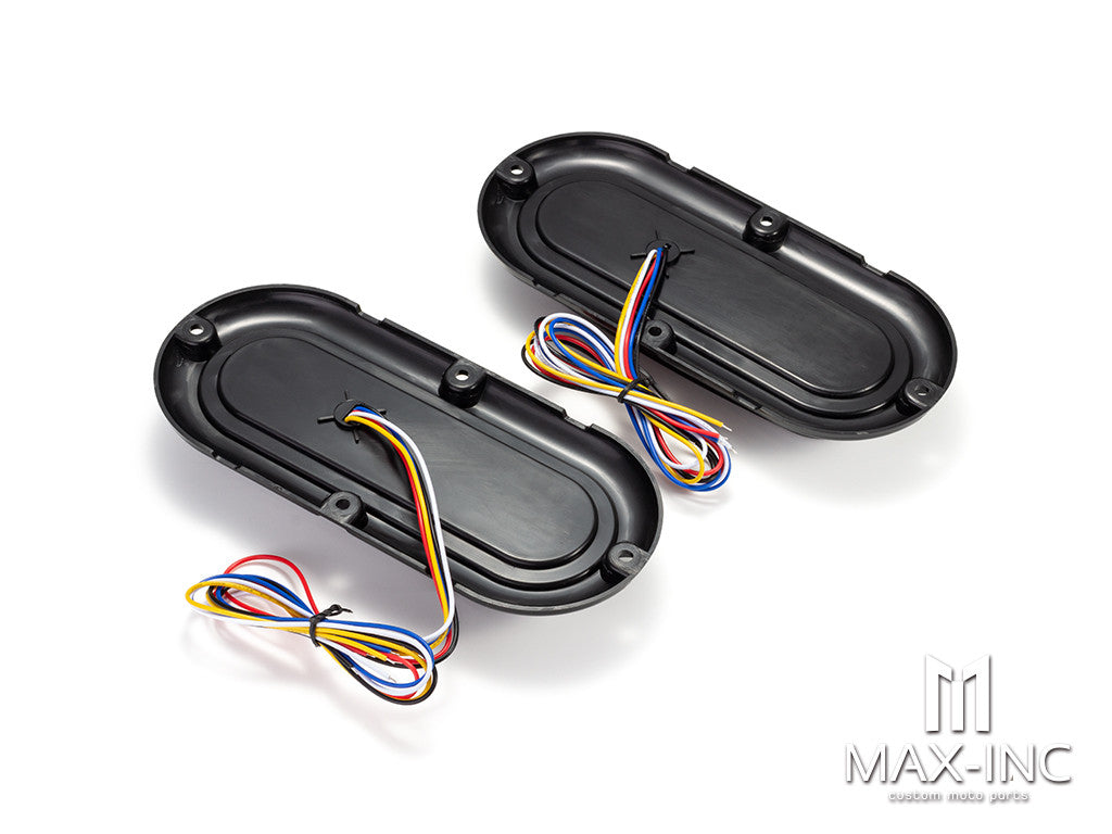 Smoked Super Even Brightness Oval LED Integrated Sequential Turn Signals / Tail / Stop / Warning