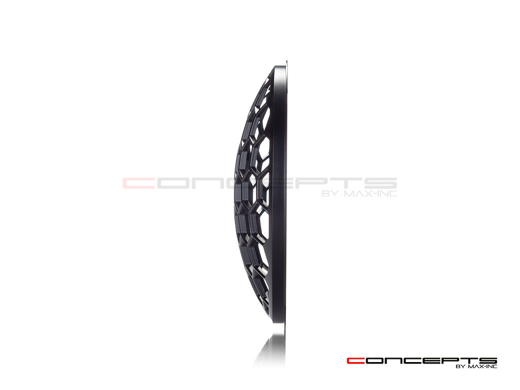 7" Honeycomb Grille Design Black CNC Aluminum Headlight Guard Cover