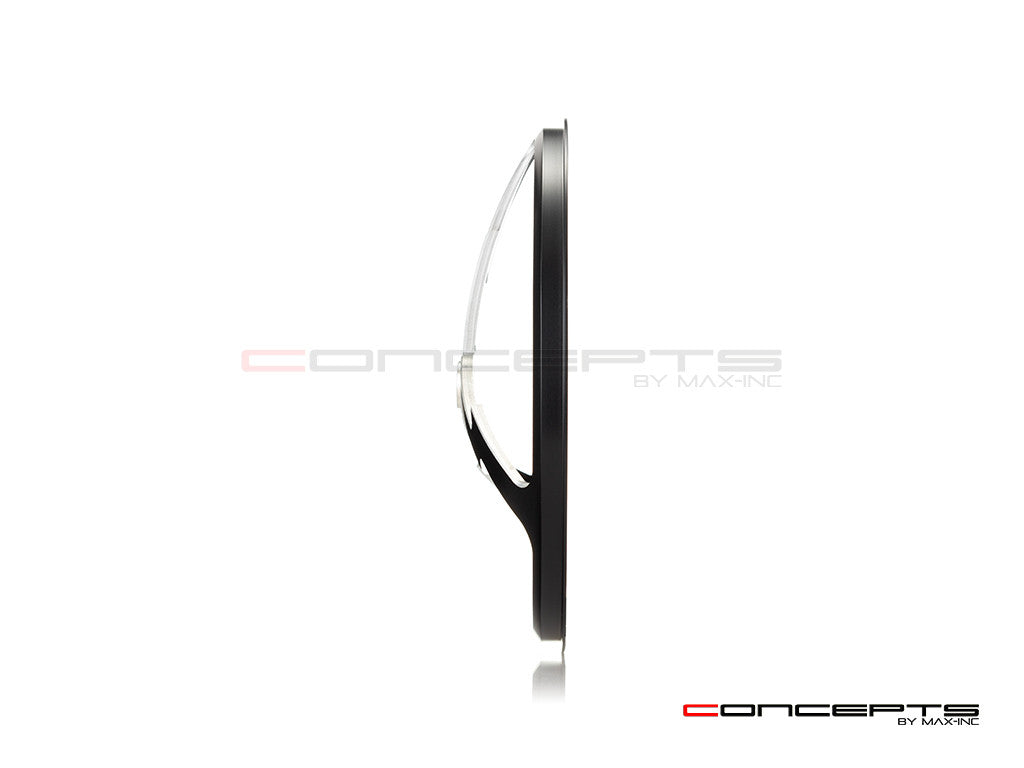7" Tri-Bolt Grille Design Black + Contrast CNC Aluminum Headlight Guard Cover
