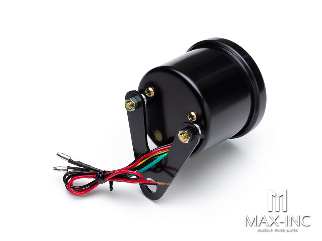 65mm Universal Black Electronic Tachometer + Mounting Bracket