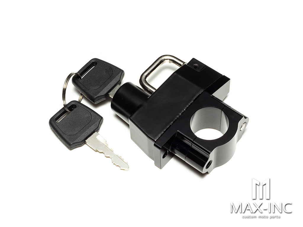 Black Universal Alloy Bar Mount Helmet Lock - 22mm
