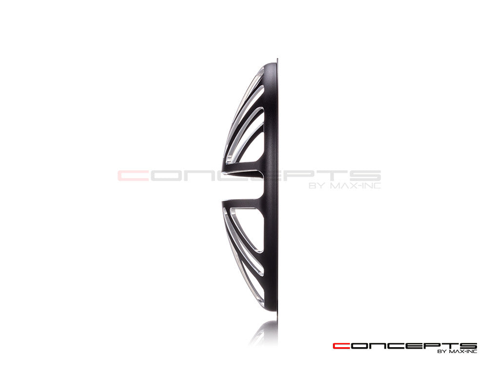5.75" Union Jack Design Black / Contrast CNC Aluminum Headlight Guard Cover