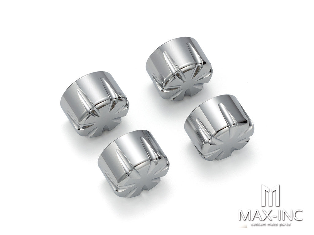 Motorcycle Front Axle Nut Covers Caps Aluminum Chrome For Harley Sportster Touring Softail Dyna VRSC Fat Bob Wide Glide