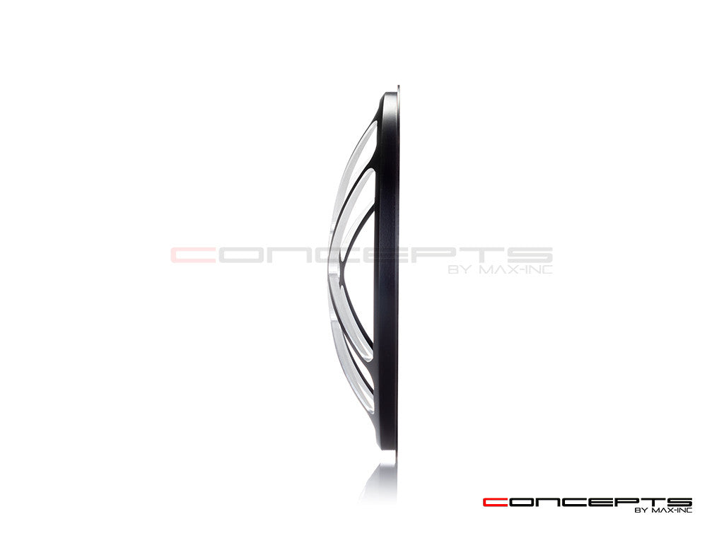 7" Titan Grille Design Black + Contrast CNC Aluminum Headlight Guard Cover