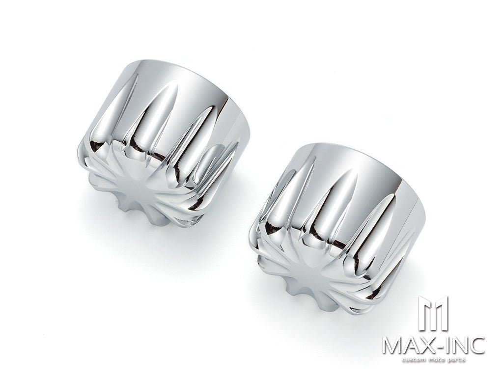 Motorcycle Front Axle Nut Covers Caps Aluminum Chrome For Harley Sportster Touring Softail Dyna VRSC Fat