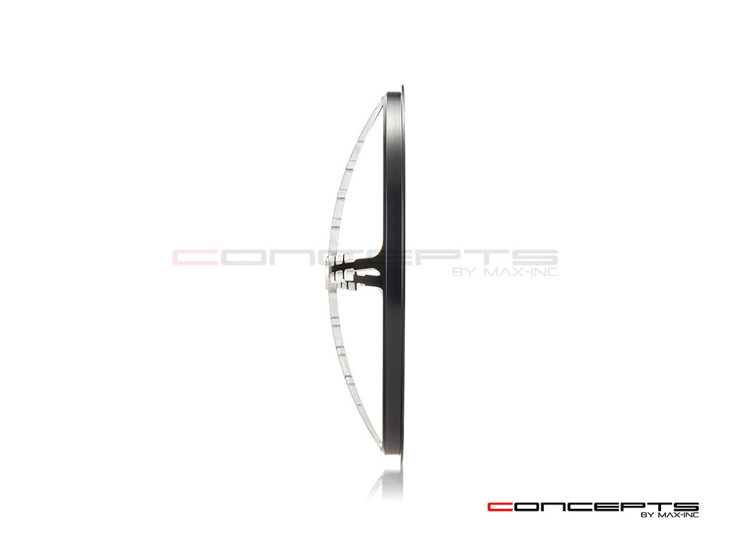 7" Cross Hairs Grille Design Black + Contrast CNC Aluminum Headlight Guard Cover