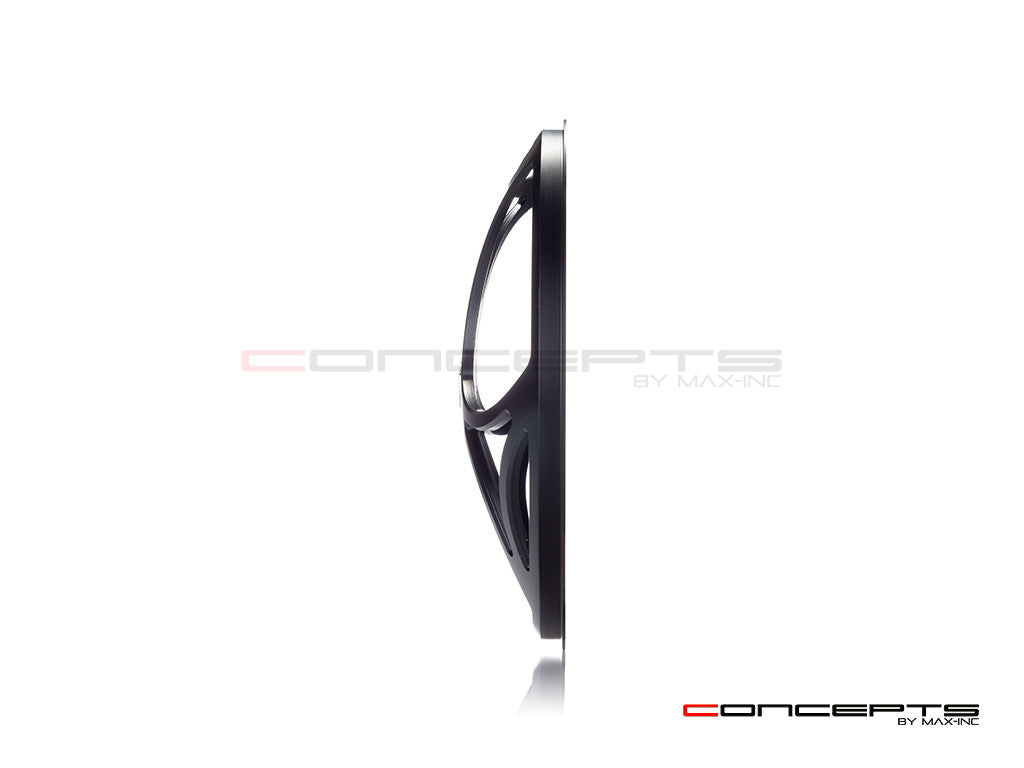 7" Tri-Maltese Grille Design Black CNC Aluminum Headlight Guard Cover