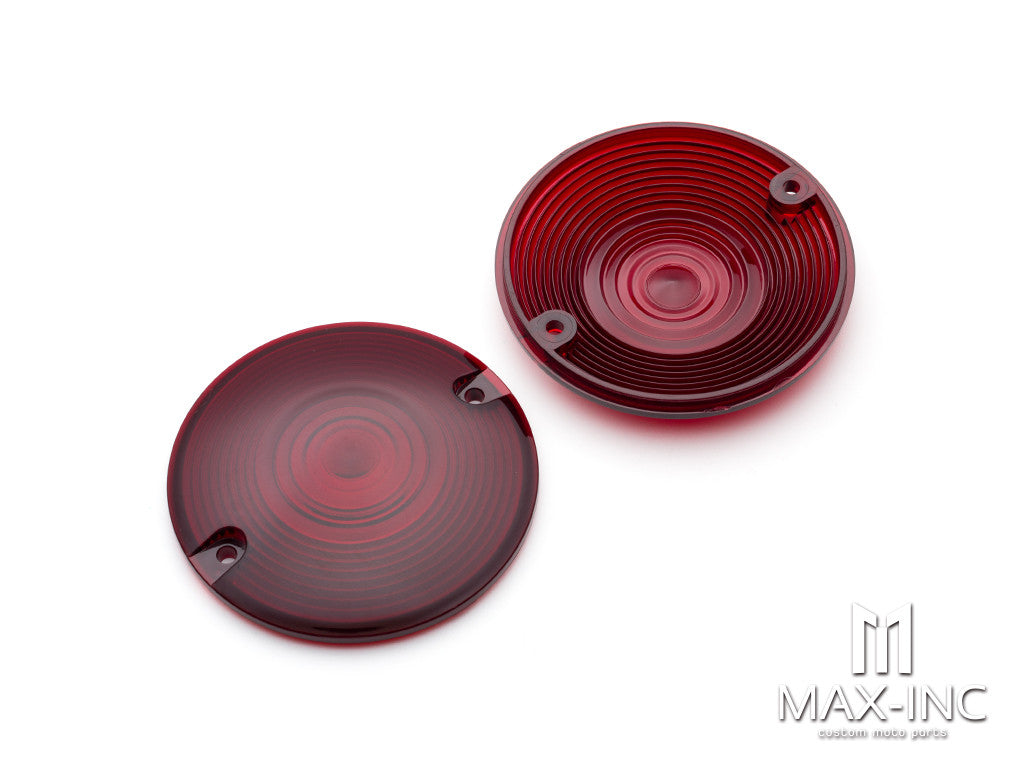 CHROME RED Motorcycle Turn Signal Light Bezels Indicator Lens Trim Ring Visor Cover For Harley Sportster XL Softail Dyna Touring FLHR FL