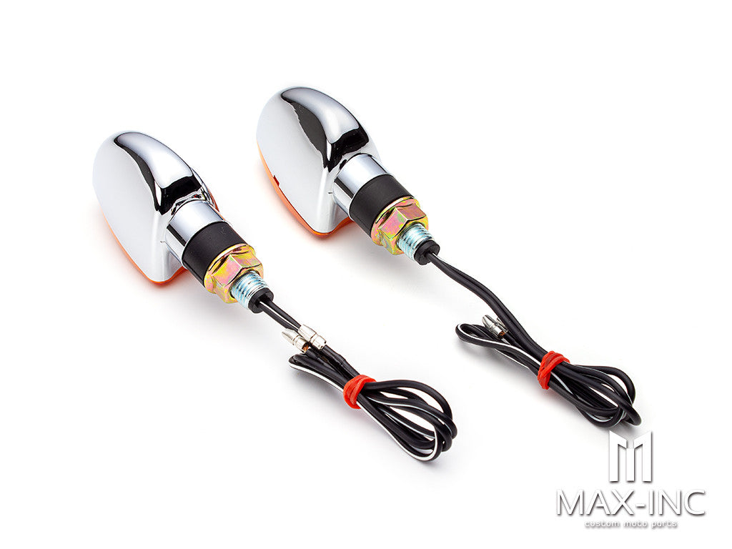 Chrome Mini Czar LED Turn Signals / Indicators - Bulb Type - Emarked