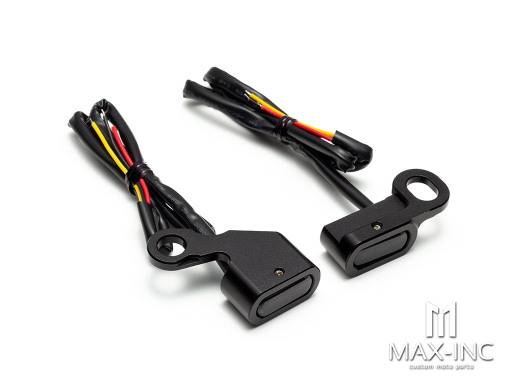 BLACK SMOKED Motorcycle Amber LED Mini Turn Signal Indicator Running Light Lamp