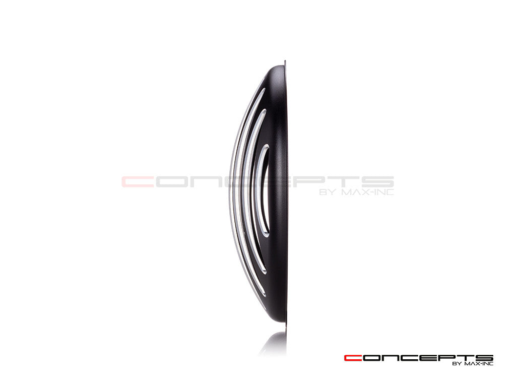 5.75" Prison Grill Design Black / Contrast CNC Aluminum Headlight Guard Cover