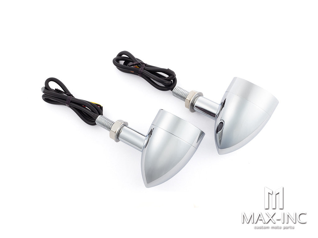 Chrome Dual Color LED Integrated Turn Signals w/ Smoked Lens (Turn / Tail)