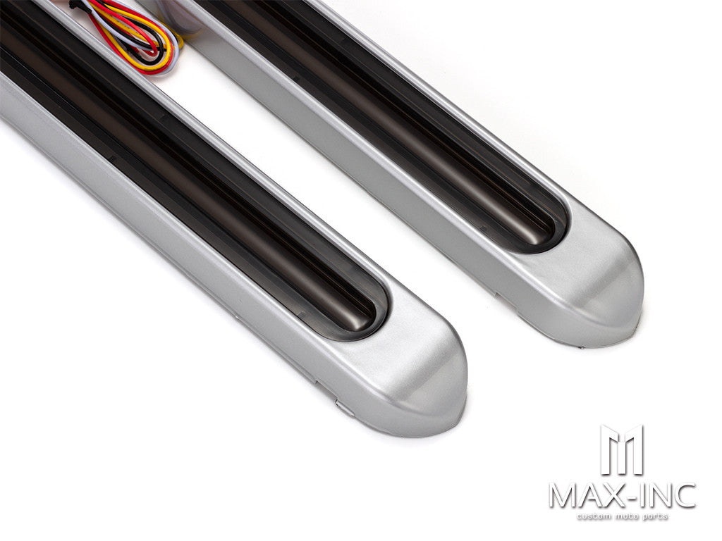 Smoked Waterproof Integrated Sequential Turn Signals / Tail / Stop w/ Silver Cover