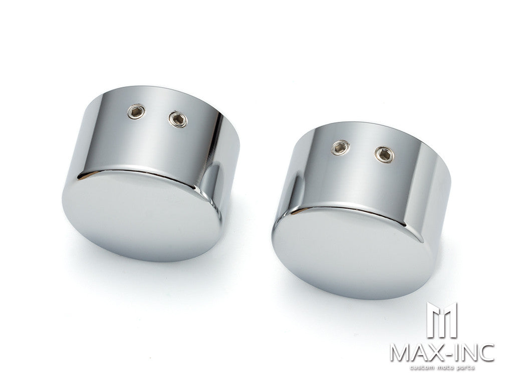 Motorcycle Front Axle Nut Covers Caps Aluminum Chrome For Harley Sportster Touring Softail