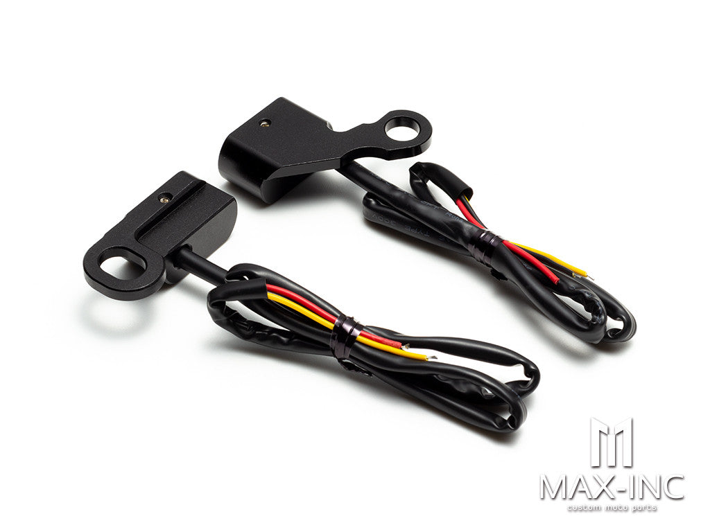 Motorcycle Black Amber LED Mini Turn Signal Indicator Running Light Lamp