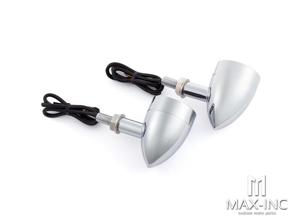 Chrome Dual Color LED Integrated Turn Signals w/ Smoked Lens (Turn / Tail)