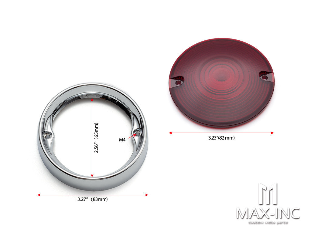 CHROME RED Motorcycle Turn Signal Light Bezels Indicator Lens Trim Ring Visor Cover For Harley Sportster XL Softail Dyna Touring FLHR FL