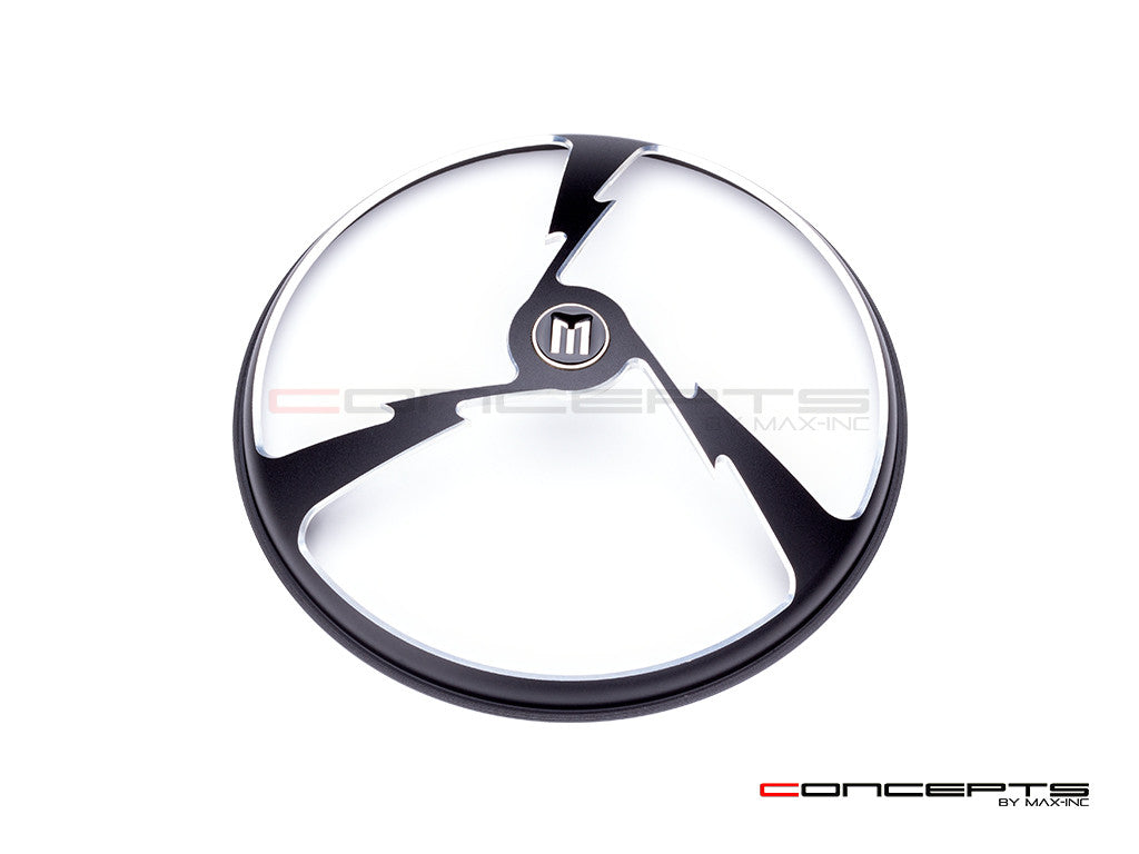 5.75" Tri-Bolt Design Black / Contrast CNC Aluminum Headlight Guard Cover