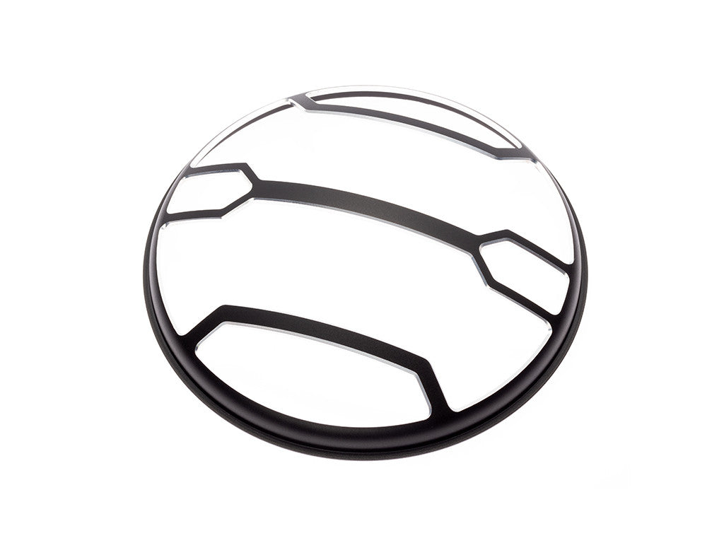 5.75" Strata Design Black / Contrast CNC Aluminum Headlight Guard Cover