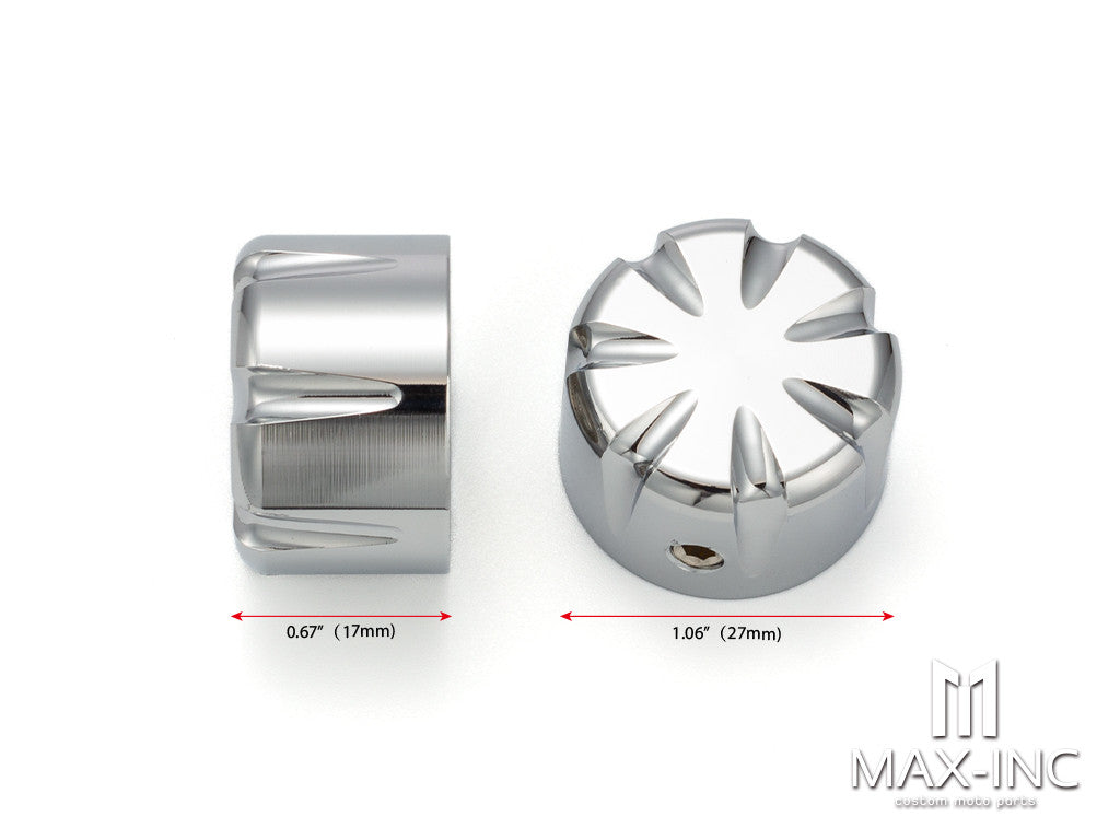 Motorcycle Front Axle Nut Covers Caps Aluminum Chrome For Harley Sportster Touring Softail Dyna VRSC Fat Bob Wide Glide