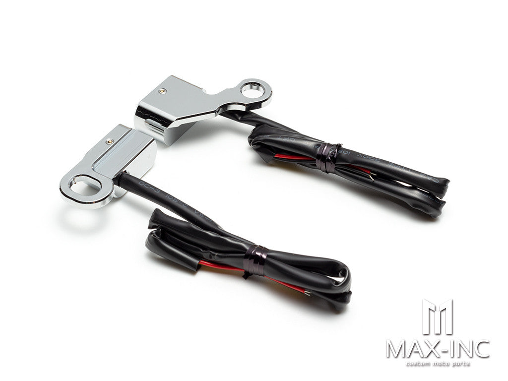CHROME SMOKED Motorcycle Amber LED Mini Turn Signal Indicator Running Light Lamp