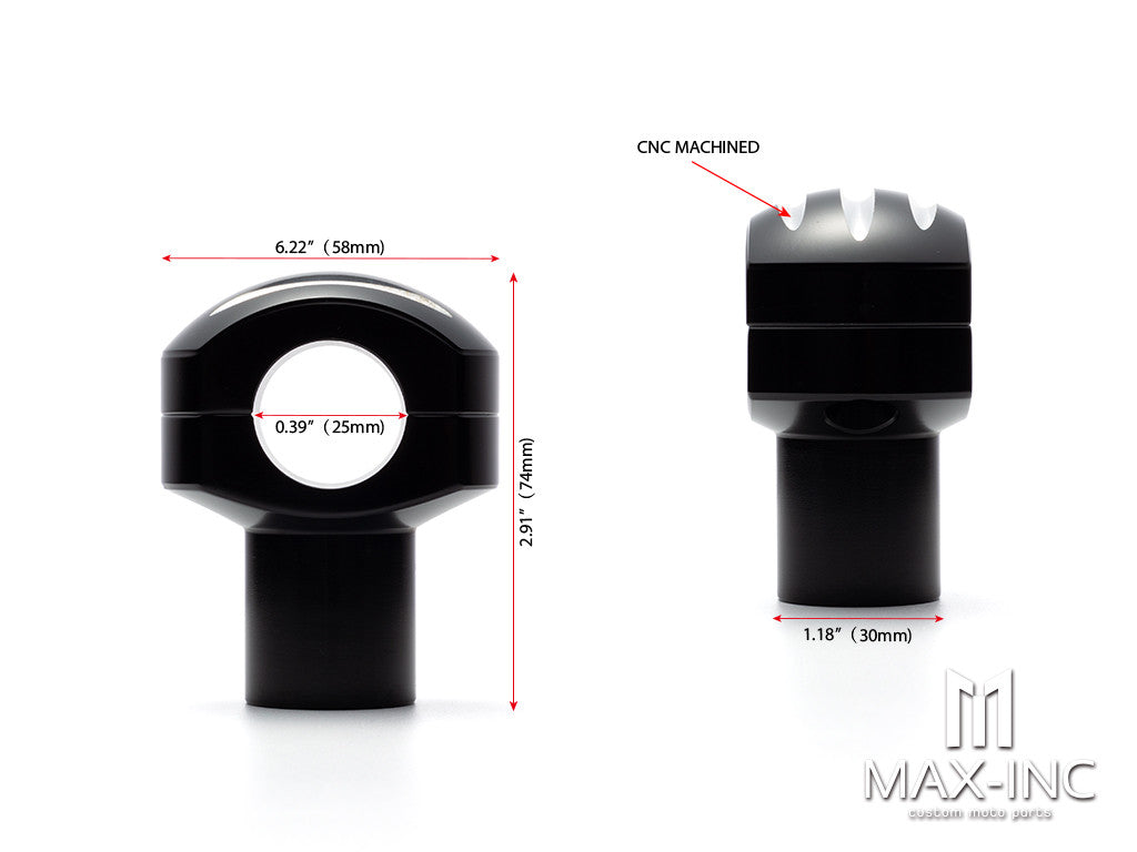Black Cut 25MM 1" Handlebar Risers Kit Mount Clamp Handle Bar Heightening Fixed for Harley Honda Kawasaki Suzuki XL 883 1200 Steed 400 600