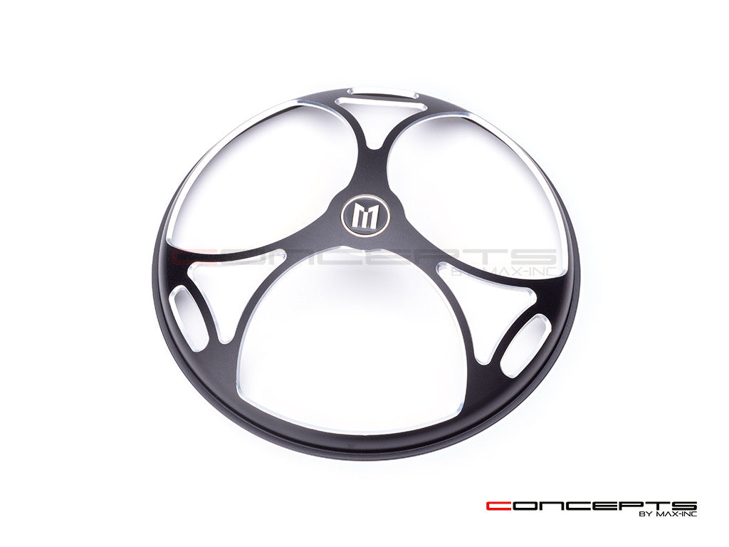 5.75" Tri-Maltese Design Black / Contrast CNC Aluminum Headlight Guard Cover