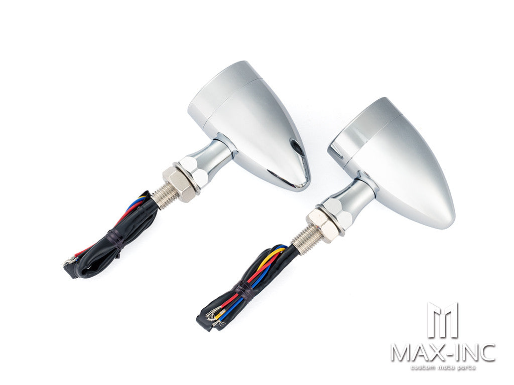 Chrome Bullet LED Integrated Turn Signals (Turn / Tail / Stop)
