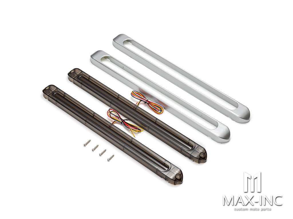 Smoked Waterproof Integrated Sequential Turn Signals / Tail / Stop w/ Silver Cover