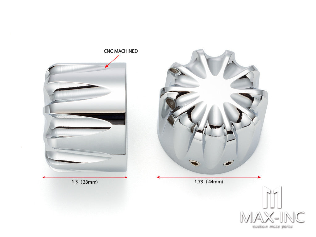Motorcycle Front Axle Nut Covers Caps Aluminum Chrome For Harley Sportster Touring Softail Dyna VRSC Fat