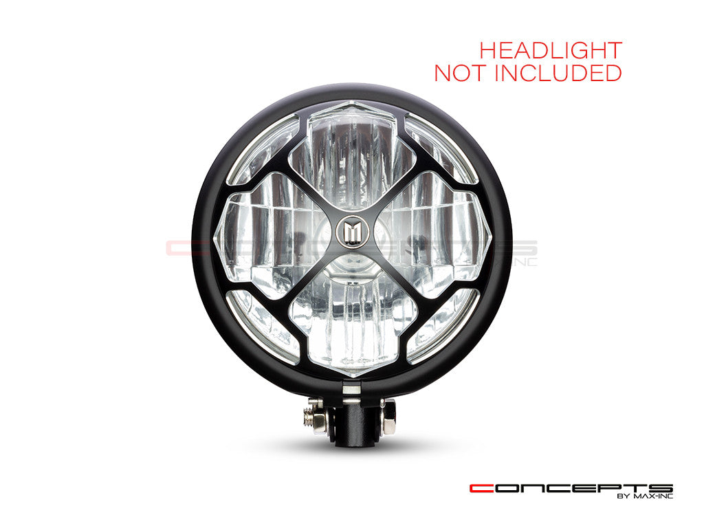 5.75" Rukis Design Black / Contrast CNC Aluminum Headlight Guard Cover