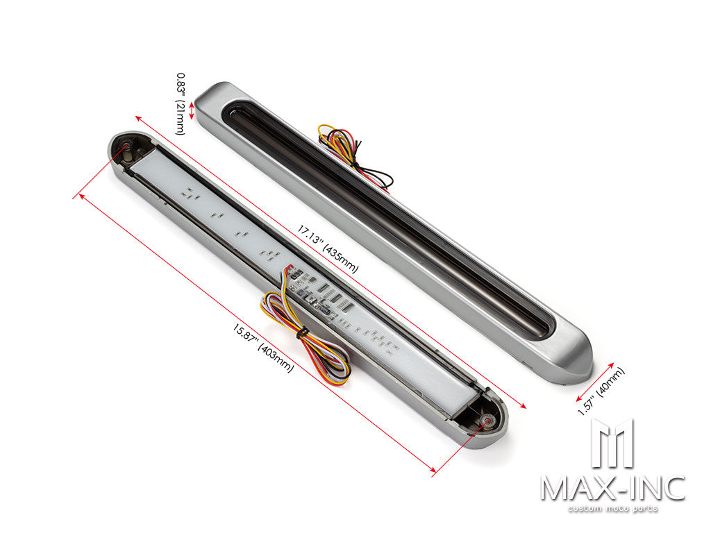 Smoked Waterproof Integrated Sequential Turn Signals / Tail / Stop w/ Silver Cover