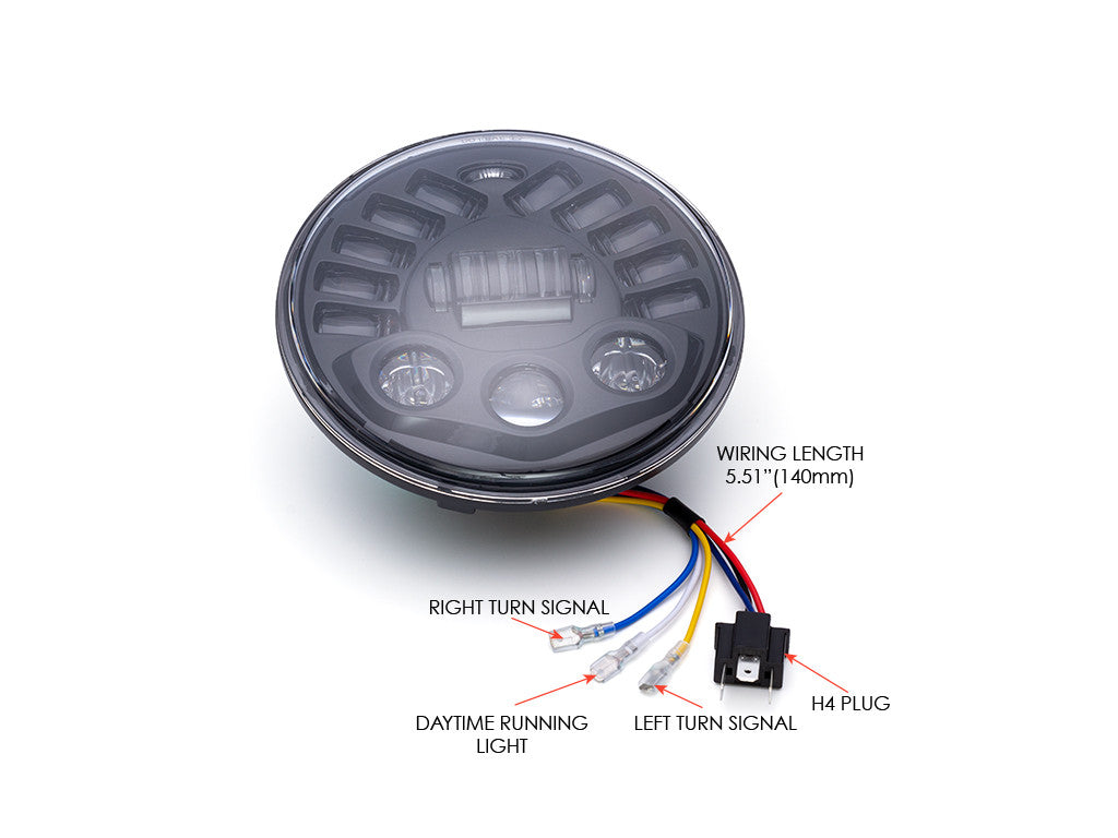 7" LED Mod Headlight + Integrated DRL & Turn Signals