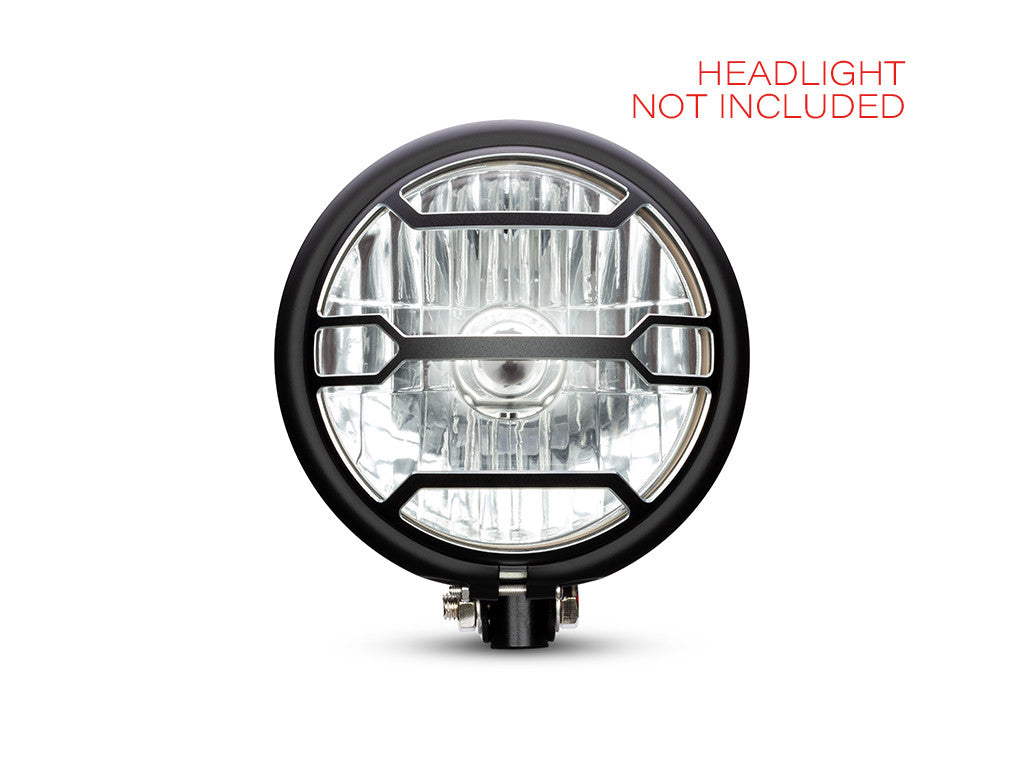 5.75" Strata Design Black / Contrast CNC Aluminum Headlight Guard Cover