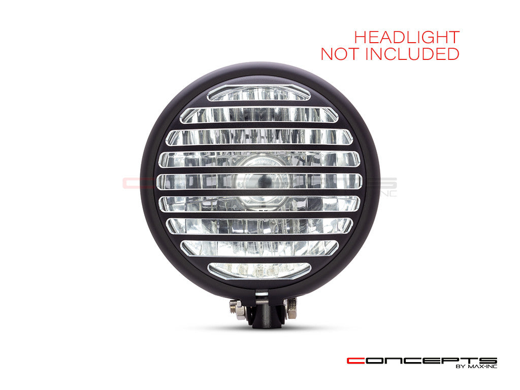 5.75" Vent Design Black / Contrast CNC Aluminum Headlight Guard Cover