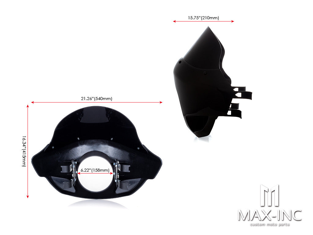Short Black / Smoked Touring Sport Fairing Windshield - Fits Harley Dyna / Sportster