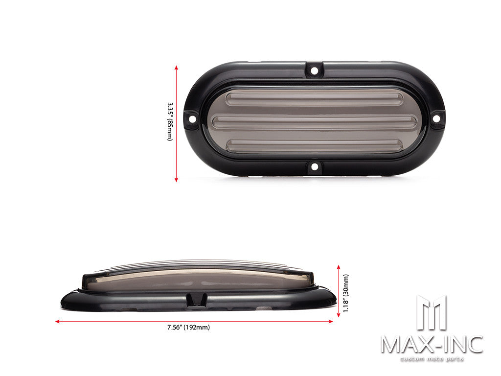 Smoked Super Even Brightness Oval LED Integrated Sequential Turn Signals / Tail / Stop / Warning