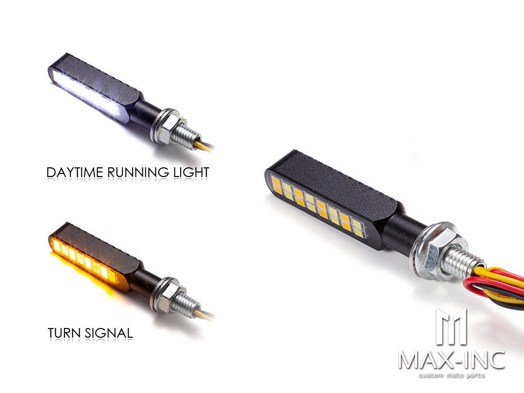 CNC Integrated Mini LED Bar with Resin Topper - Sequential Indicators / DRL (Strobe Flashing & On)