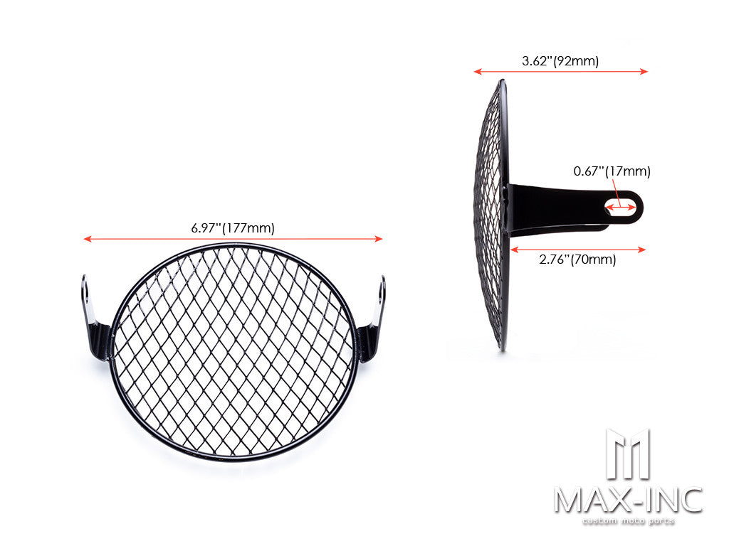5.75" Steel Diamond Mesh Side Mount Headlight Guard Cover