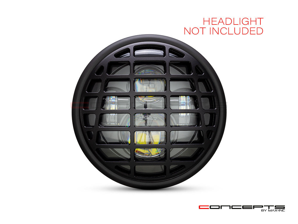 7" Futura Design Black CNC Aluminum Headlight Guard Cover